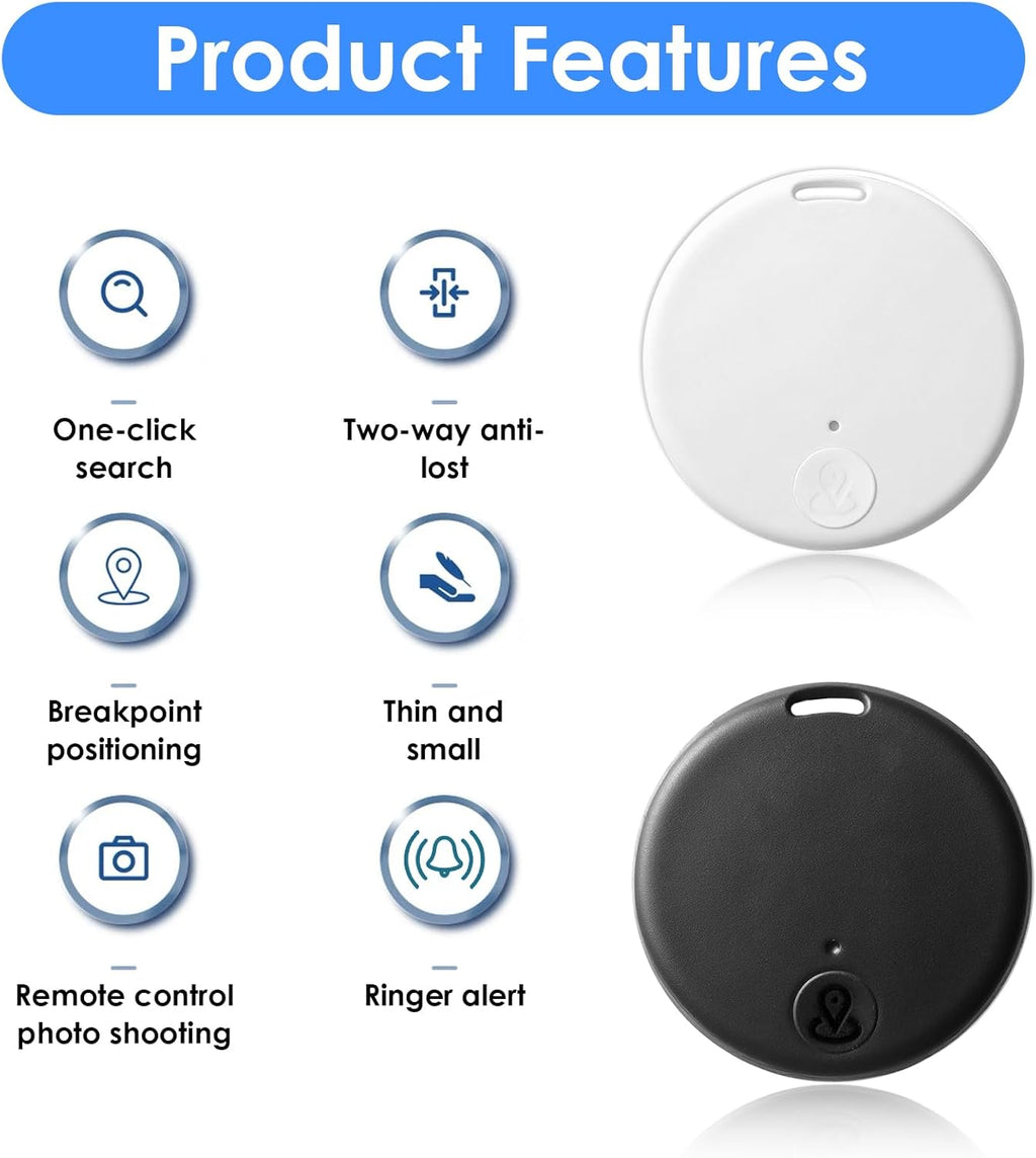 2 Pack Airtag GPS Localisateur Intelligent, Localisateurs D'Objets, Traceur GPS Bluetooth 5.2 Pour Clés, Portefeuilles, Animaux, Moto, Valises, Localisateur De Clé Compatible Android & Ios