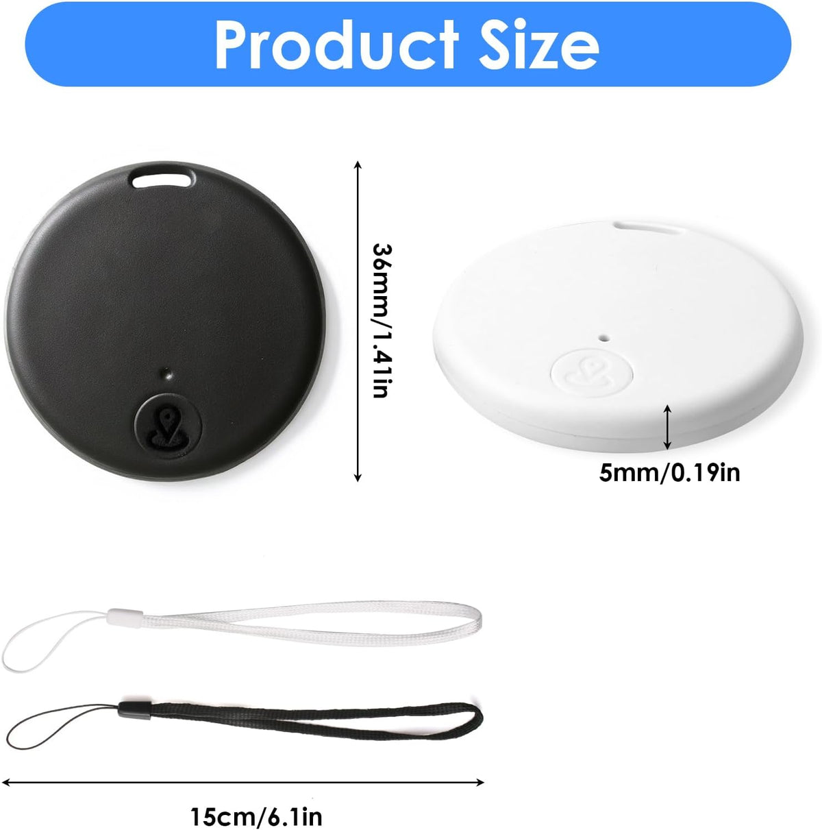 2 Pack Airtag GPS Localisateur Intelligent, Localisateurs D'Objets, Traceur GPS Bluetooth 5.2 Pour Clés, Portefeuilles, Animaux, Moto, Valises, Localisateur De Clé Compatible Android & Ios