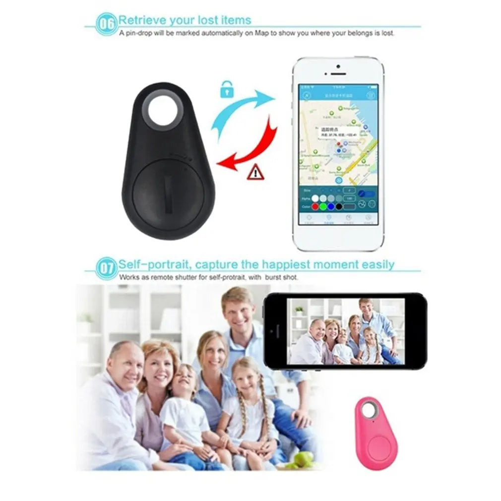 Mini Fashion Smart Dog Pets Bluetooth 4.0 GPS Tracker Anti-Lost Alarm Tag Wireless Child Bag Wallet Key Finder Locator